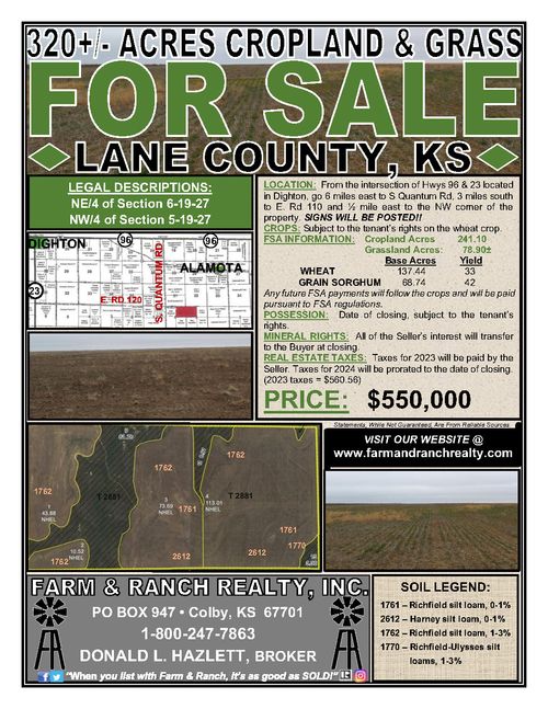 320± ACRES CROPLAND & GRASS